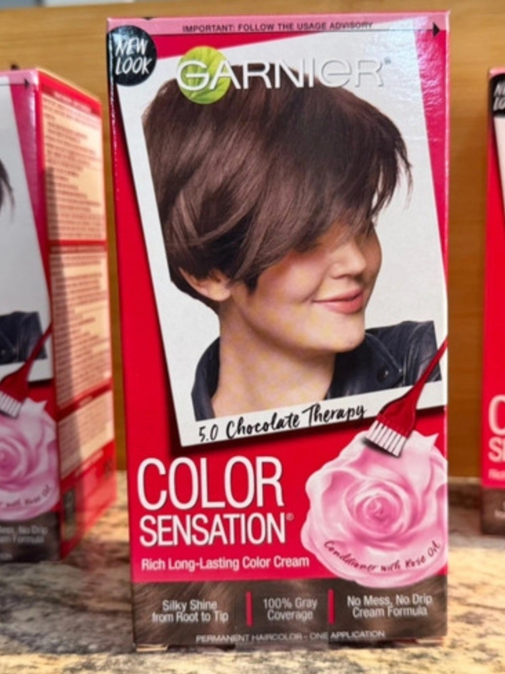 3 Garnier Color Sensation Hair Color — Chocolate Therapy (5.0)